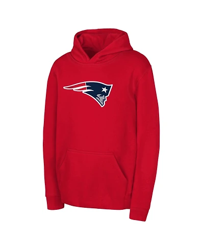 Outerstuff Big Boys and Girls Red New England Patriots Team Logo Pullover Hoodie