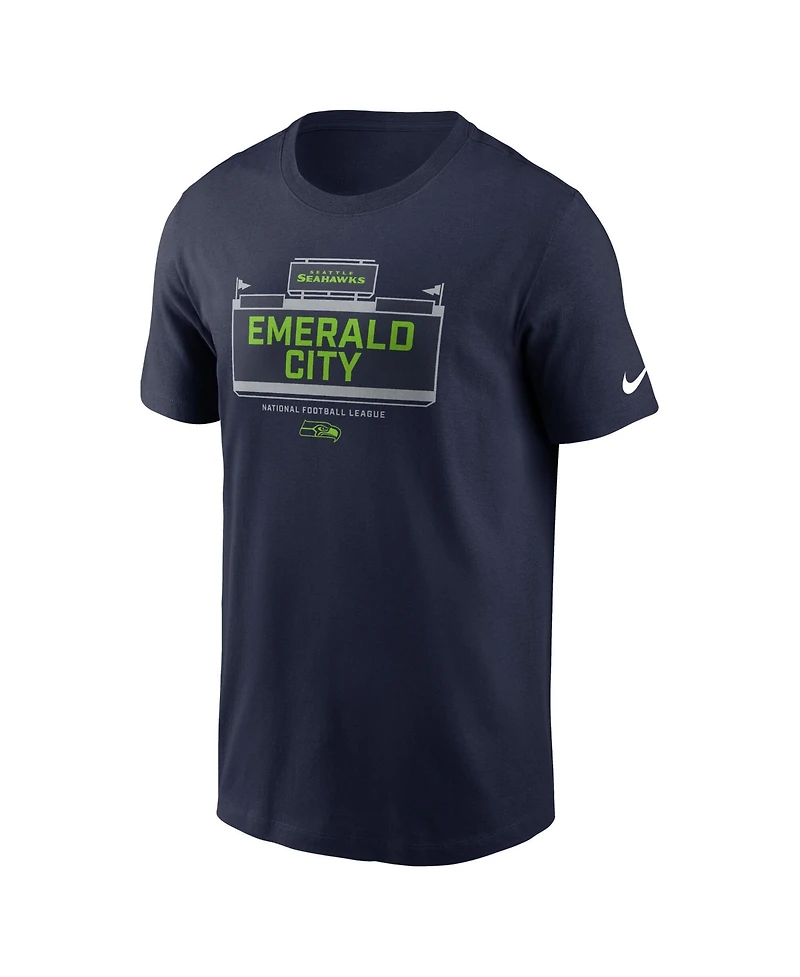 Nike Men's Seattle Seahawks Primetime Wordmark Essential Screen Print Crewneck T-Shirt