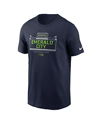 Nike Men's Seattle Seahawks Primetime Wordmark Essential Screen Print Crewneck T-Shirt