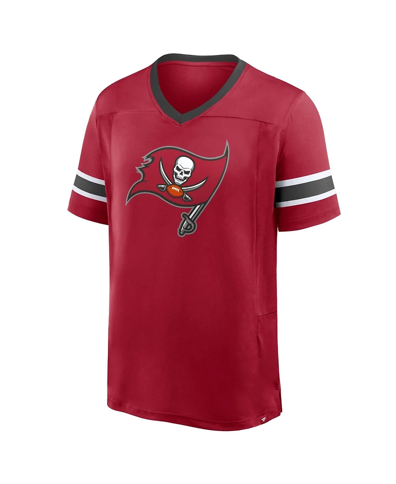 Fanatics Men's Tampa Bay Buccaneers Hometown Premium Hashmark V-Neck Mesh-Panel T-Shirt