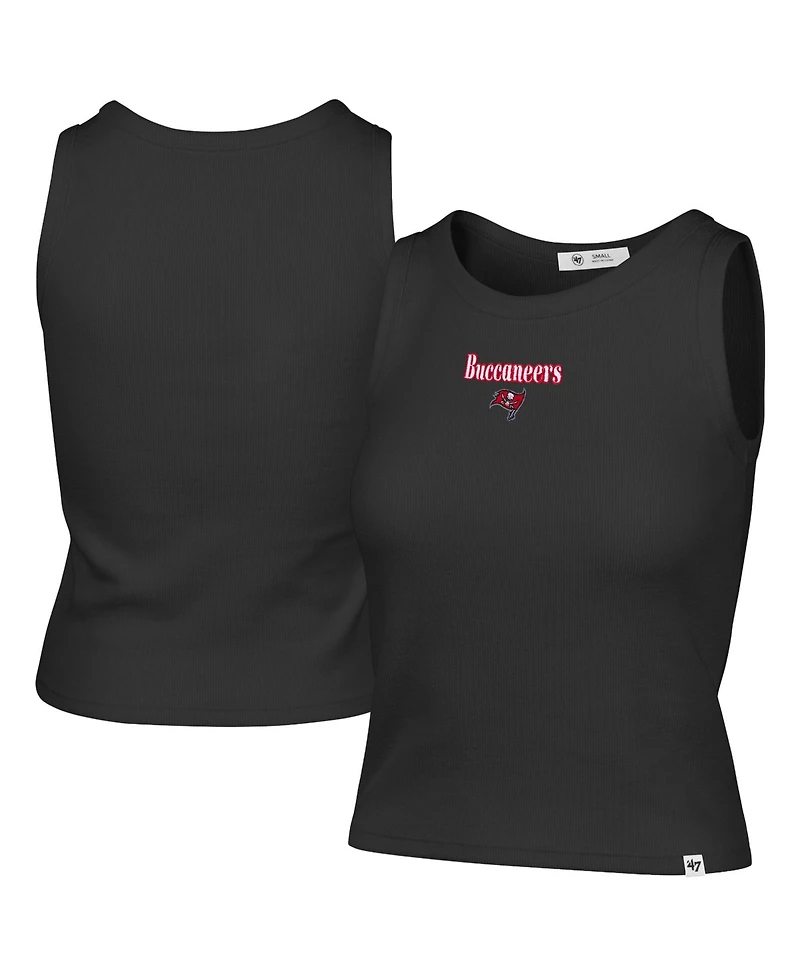 '47 Brand Women's Tampa Bay Buccaneers Sleeveless Ribbed Cropped Cotton-Blend Tank Top