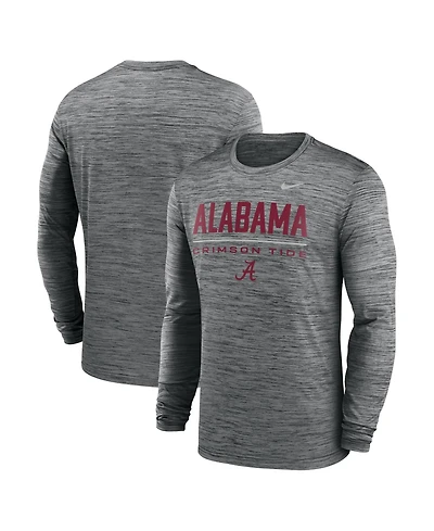 Nike Men's Sideline Velocity Long-Sleeve Crewneck Screen-Print Graphics T-Shirt