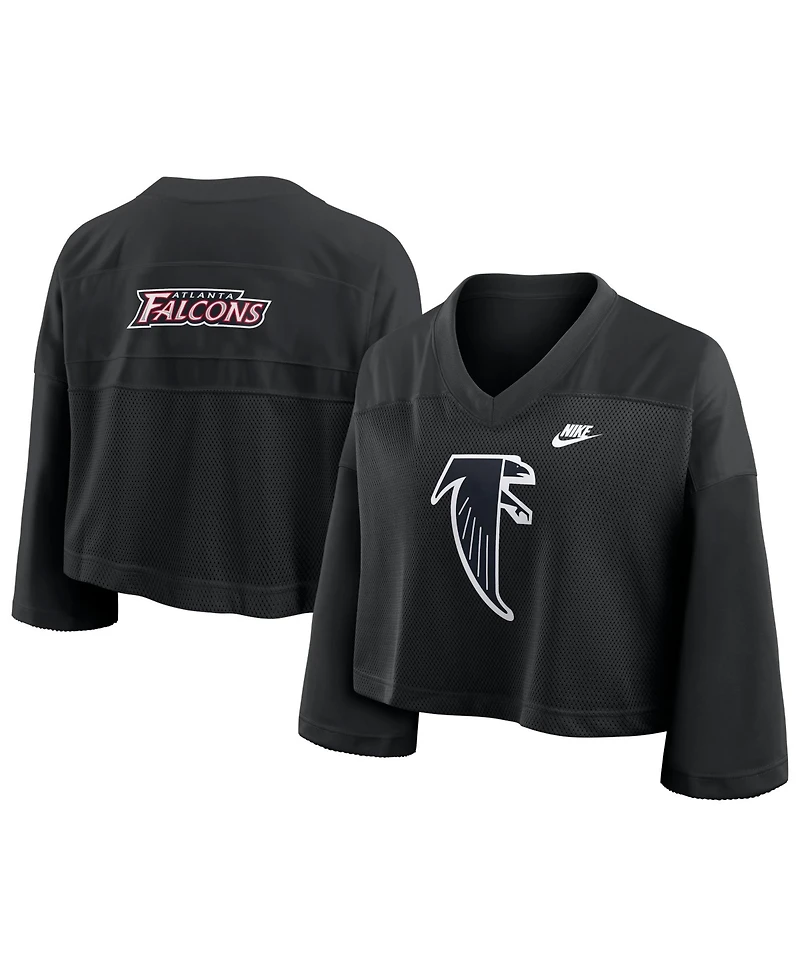 Nike Women's Atlanta Falcons Rewind 3/4-Sleeve Mesh Cropped Jersey