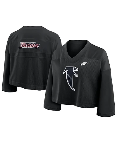 Nike Women's Atlanta Falcons Rewind 3/4-Sleeve Mesh Cropped Jersey