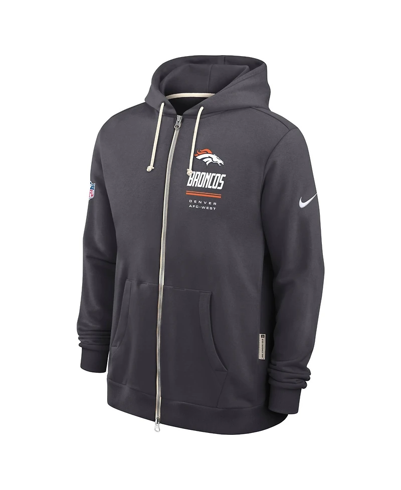 Nike Men's Denver Broncos Sideline Standard Issue Full-Zip Fleece Hoodie