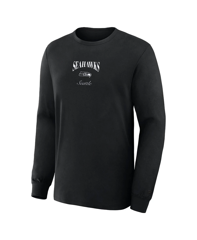 Fanatics Men's Seattle Seahawks Midnight Falls Long-Sleeve Crewneck T-Shirt