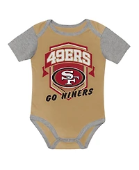 Outerstuff Boys' and Girls' San Francisco 49ers First Round Pick Bodysuits, 3-Piece Set