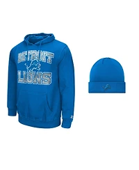 Starter Men's Detroit Lions Graphic Fleece-Lined Hoodie and Cuffed Knit Hat, 2-Piece Set