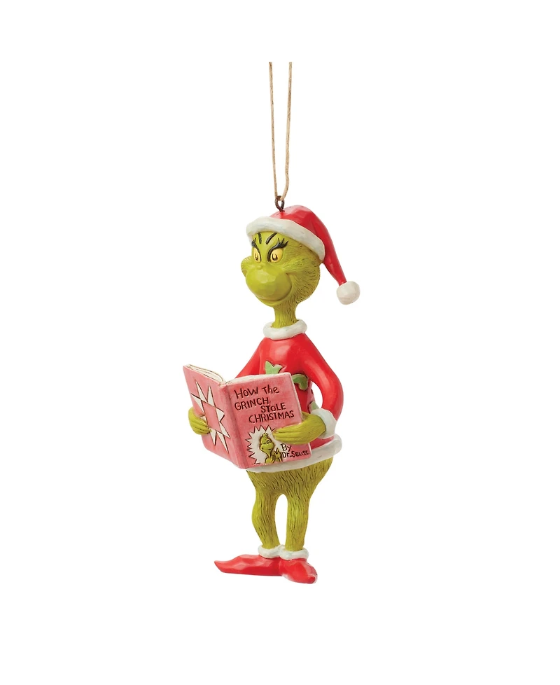 Jim Shore Dr. Seuss The Grinch with Book Hanging Ornament