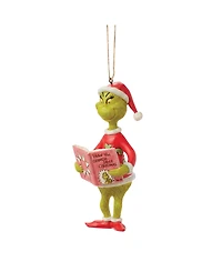 Jim Shore Dr. Seuss The Grinch with Book Hanging Ornament