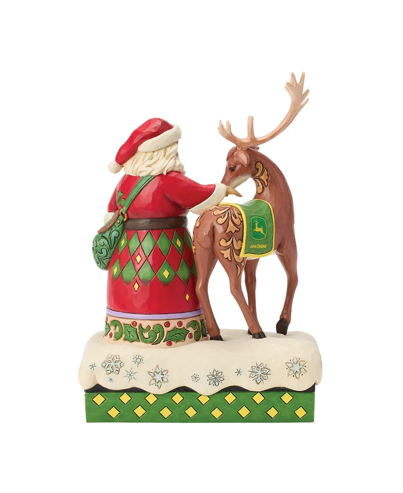 Jim Shore John Deere Santa and Reindeer Figurine