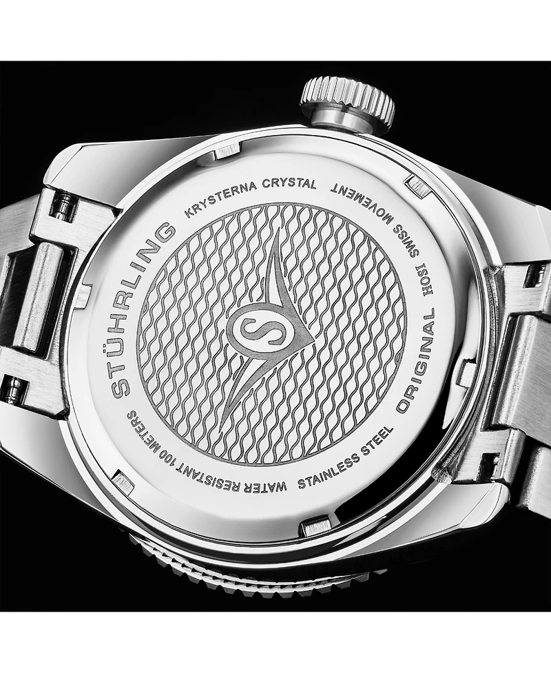 Stuhrling Men's Aquadiver Silver-tone Stainless Steel , Dial