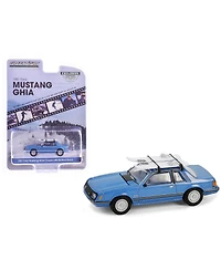 1/64 1967 Mustang Ghia Coupe with Ski Roof Rack Blue Greenlight Hobby 30510