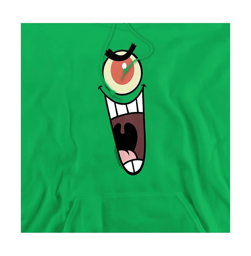 SpongeBob SquarePants Men's Plankton Sinister Face Graphic Hoodie