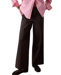 Whistles Women's Ponte Mid-Rise Wide-Leg Trousers