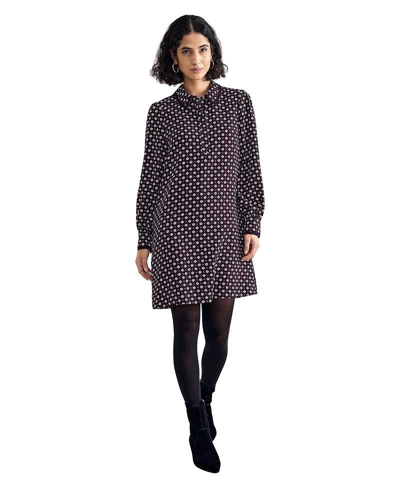 Phase Eight Women's Pamela Foulard A-Line Long-Sleeve Dress