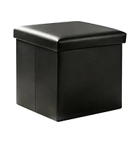 Slickblue 15 Inch Storage Ottoman Cube with Lid for Bedroom and Living Room