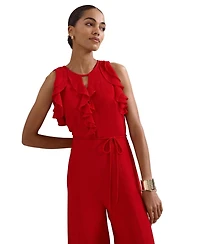Phase Eight Women's Front Wide Leg Jumpsuit Cinched Waist