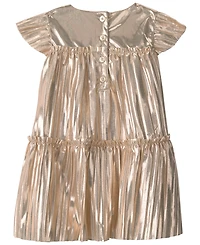Carter's Baby Girls' Metallic-Crinkle Flutter-Sleeve Dress and Diaper Cover, 2-Piece Set
