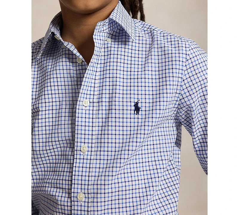 Polo Ralph Lauren Big Boys Plaid Cotton Poplin Shirt