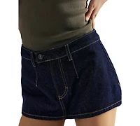 Free People Women's Galivanting A-Line Low-Rise Denim Skort