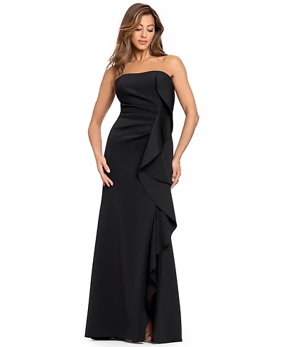 Xscape Women's Strapless Scuba Wedding-Guest Gown