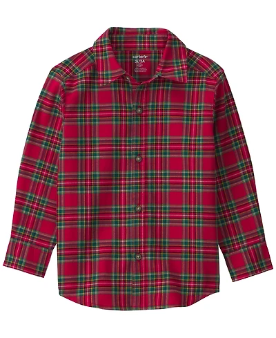 Carter's Toddler Boys' 2T-5T Long-Sleeve Plaid Button-Down Shirt