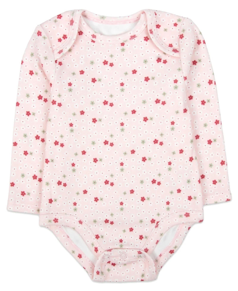 Baby Essentials Girls' Daddy's Girl Crewneck Snap-Closure Long-Sleeve Bodysuits, 3-Piece Set