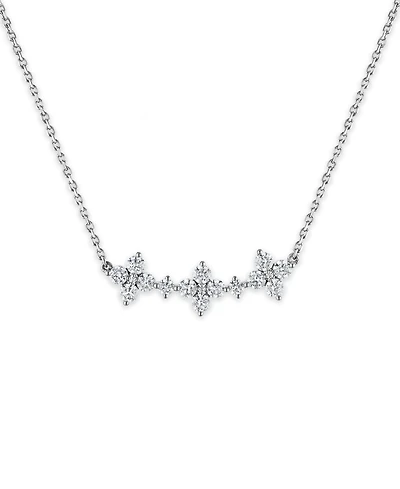 Macy's Lab-Grown Diamond Flower Necklace (1-1/2 ct. t.w.) in 14k White Gold