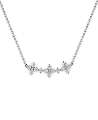Macy's Lab-Grown Diamond Flower Necklace (1-1/2 ct. t.w.) in 14k White Gold