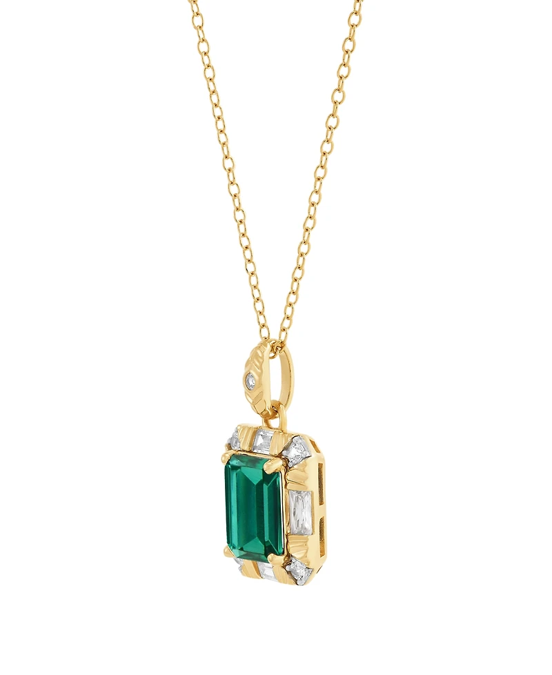 Macy's Sapphire (2-7/8 ct. t.w.) & White (1/2 Pendant Necklace Sterling Silver, (Also Emerald Ruby)