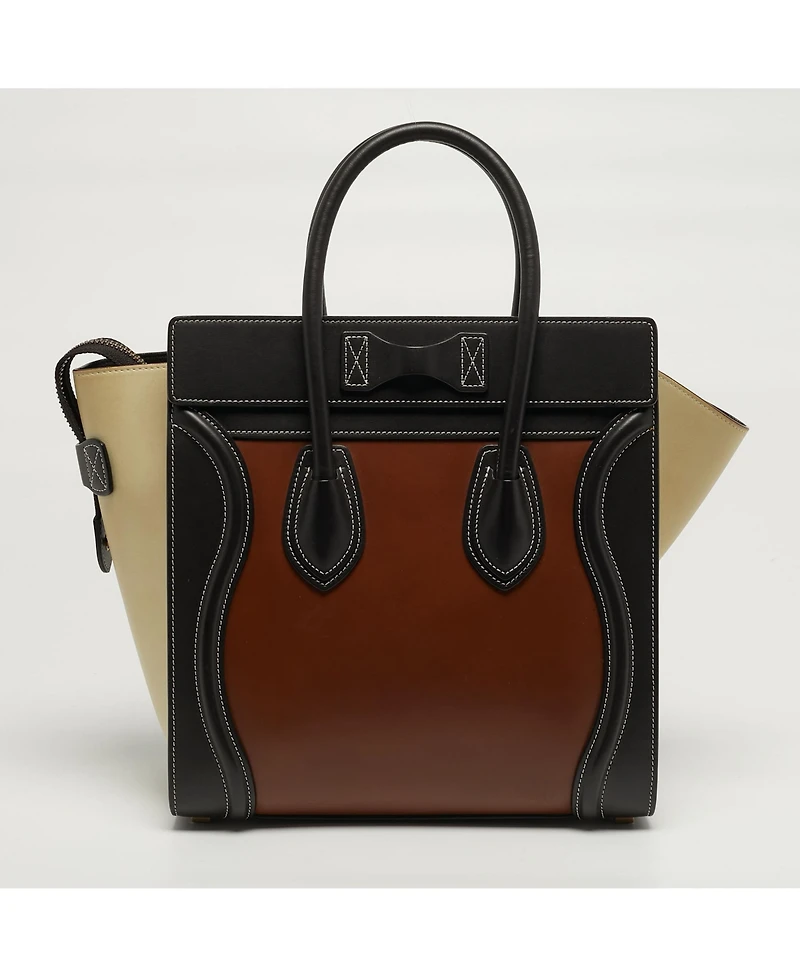 Pre-Owned Celine Women's Micro Luggage Tricolor Leather Tote Bag
