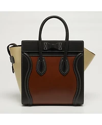 Pre-Owned Celine Women's Micro Luggage Tricolor Leather Tote Bag