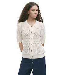 Finery London Women's Marlowe Short-Sleeve Crochet Cardigan