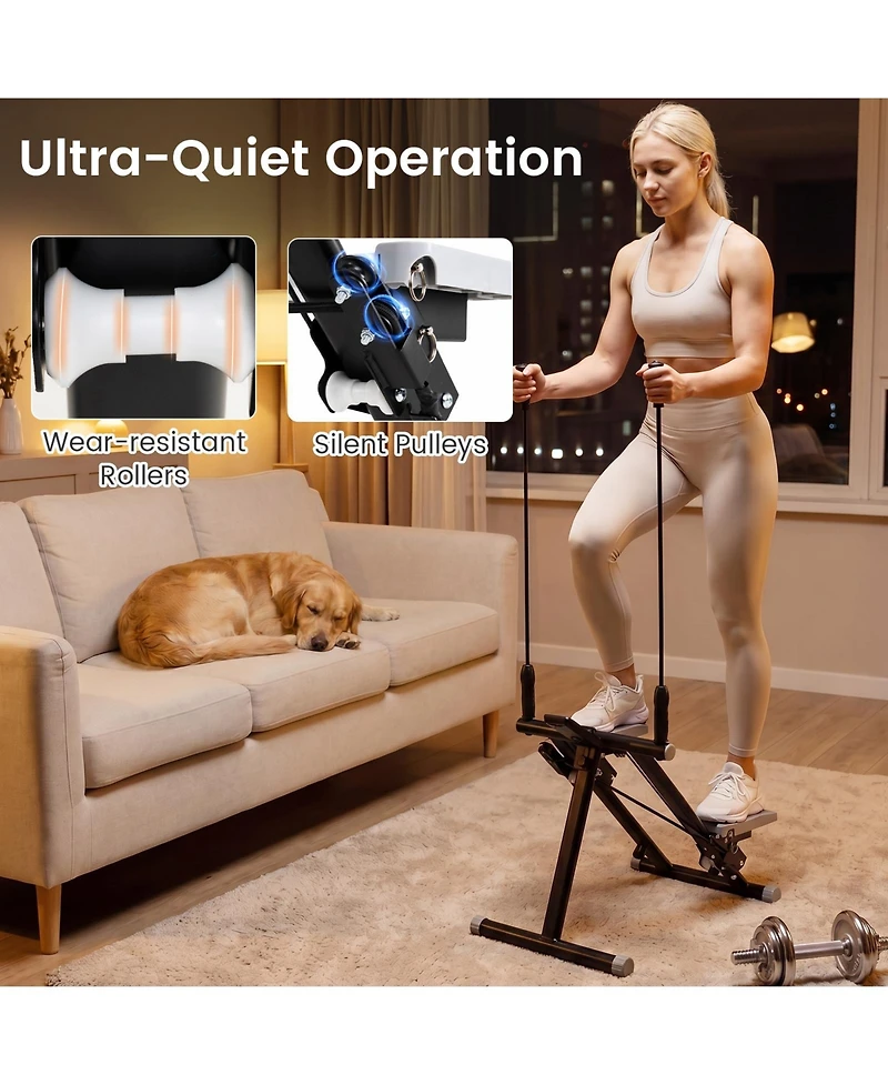 Costway Stair Stepper with Detachable Handlebar Lcd Monitor Frame
