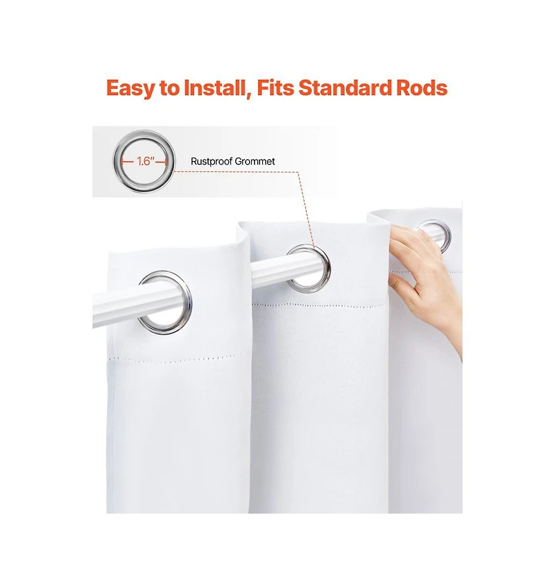 Slickblue Room Darkening Blackout Curtains, 2 Panel Grommet Drapes for Bedroom and Living Room