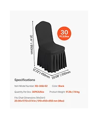Sugift Set of 30 Flat Front Stretch Chair Covers for Banquet Dining and Reception Chairs
