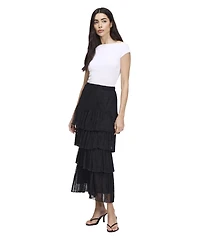 Finery London Women's Elisa Tiered-Mesh Midi Skirt