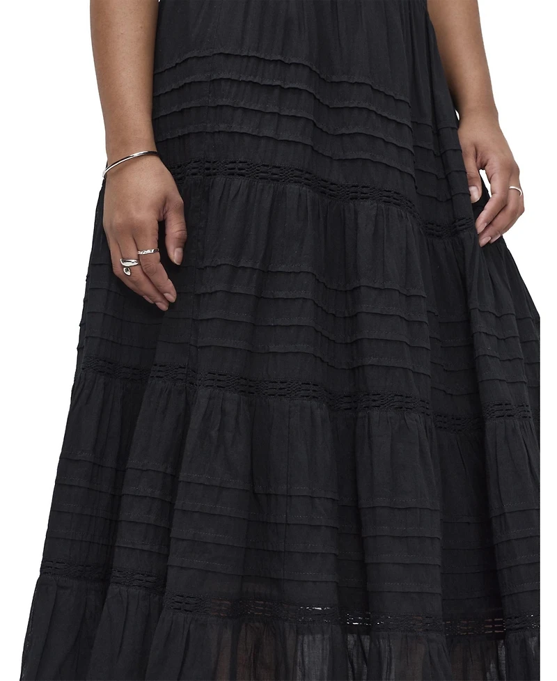 Finery London Women's Imani Tiered High-Waisted Midi Skirt