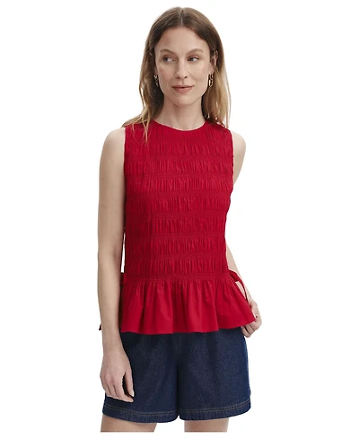 Finery London Women's Malani Shirred Peplum Top
