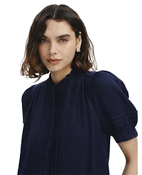 Finery London Women's Teagan Pintuck Short-Sleeve Blouse