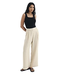 Finery London Women's Mara High-Waisted Wide-Leg Trousers