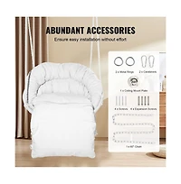 Slickblue Cotton Rope Hanging Hammock Chair for Patio Balcony Bedroom