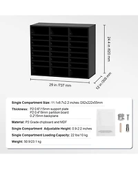 Slickblue Wood Mail Sorter 24 Compartments with Removable Shelves