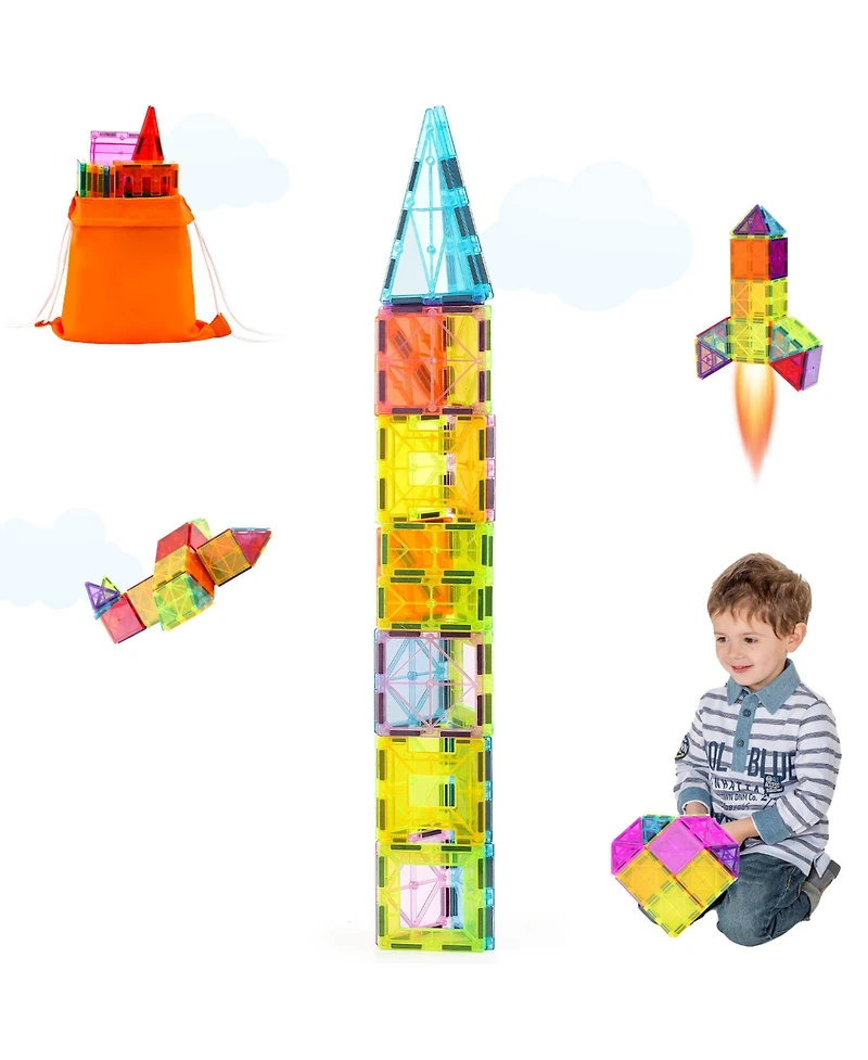 Sugift Magnetic Building Tiles 32-Piece Building Set, Ages 3+
