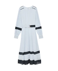 Reiss Women's Tori Colour-Block Pleated Midi Dress
