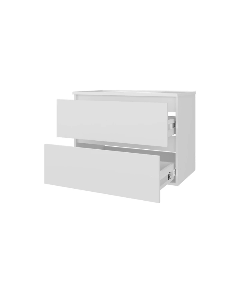 Fm Furniture Smoot Floating Vanity with Two Drawers and Sink