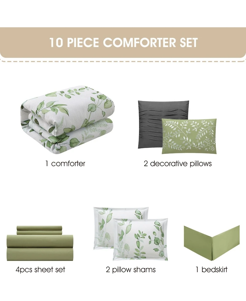 Stratford Park Yamila Leaves 10-Piece Comforter Set