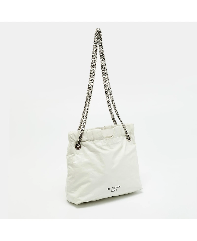 Pre-Owned Balenciaga Women's Crushed Leather Chain Shoulder Bag