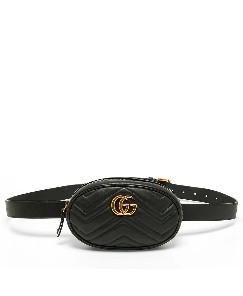 Pre-Owned Gucci Women's Gg Marmont Matelasse Leather Belt Bag